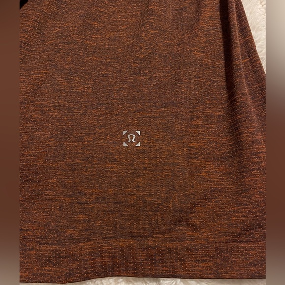 Lululemon Metal Vent Tech 2.0 V Neck Mens Shirt Black/Canyon Orange Sz L - Picture 9 of 10